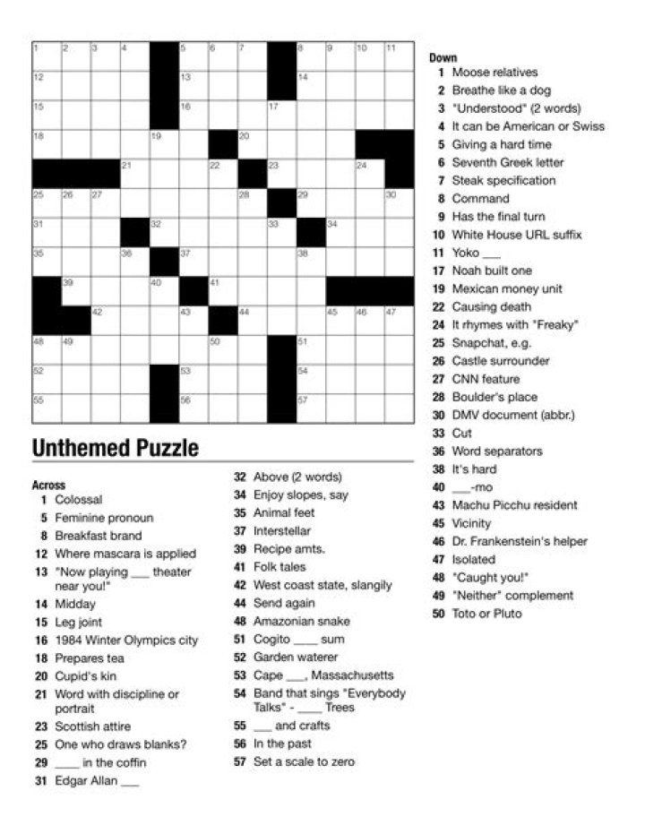 Daily Themed Crossword Cranny’s partner? Crossword Clue and 4 letters Answer